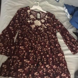 Bell sleeve floral dress